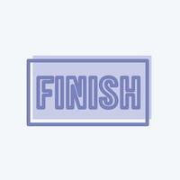 Finish Icon in trendy two tone style isolated on soft blue background vector