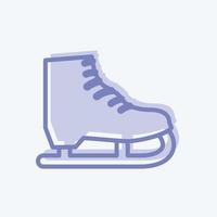 Ice Skate Icon in trendy two tone style isolated on soft blue background vector