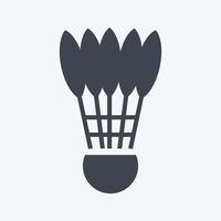 Shuttlecock Icon in trendy glyph style isolated on soft blue background vector