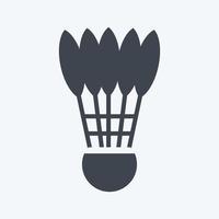 Shuttlecock Icon in trendy glyph style isolated on soft blue background vector