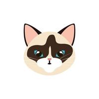 Cara de gato animal icono aislado vector