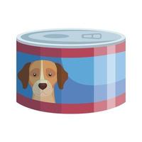food for dog in can isolated icon vector