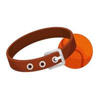 collar for dog with ball toy isolated icon vector