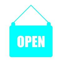 Open sign on white background vector
