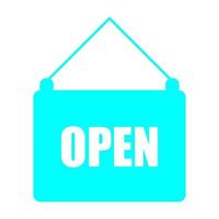 Open sign on white background vector