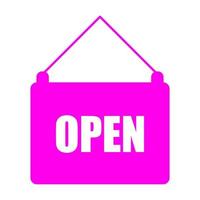 Open sign on white background vector