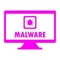 Malware on pc on white background vector