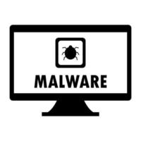 Malware on pc on white background vector