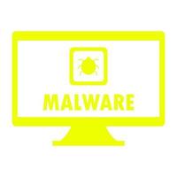 Malware on pc on white background vector