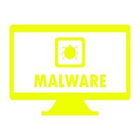 malware en pc sobre fondo blanco vector