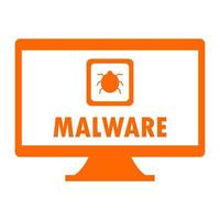 malware en pc sobre fondo blanco vector