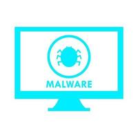 Malware on pc on white background vector