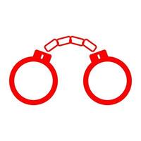 Handcuffs on white background vector