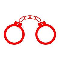 Handcuffs on white background vector