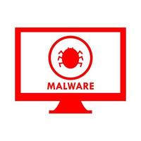 malware en pc sobre fondo blanco vector