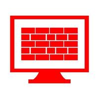 Firewall on white background vector