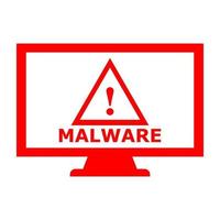 Malware on pc on white background vector