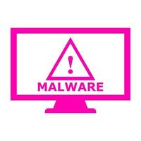 Malware on pc on white background vector