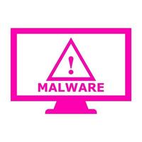 malware en pc sobre fondo blanco vector