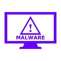 Malware on pc on white background vector