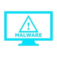 Malware on pc on white background vector