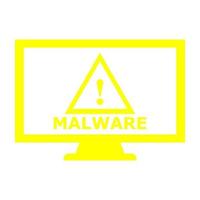 Malware on pc on white background vector