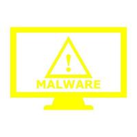 malware en pc sobre fondo blanco vector