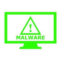 Malware on pc on white background vector