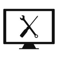 Pc repair on white background vector