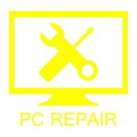 Pc repair on white background vector