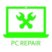 Pc repair on white background vector