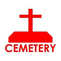 Cemetery on white background vector