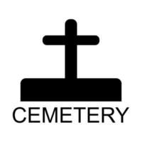 Cemetery on white background vector