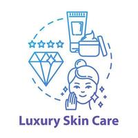 Luxury skin care, exclusive cosmetics concept icon. Professional products, high quality, cosmetology idea thin line illustration. Vector isolated outline RGB color drawing. Editable stroke