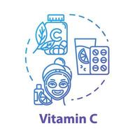 Vitamin C extract, skincare and healthcare, cosmetology concept icon. Citrus essence, ascorbic acid idea thin line illustration. Vector isolated outline RGB color drawing. Editable stroke