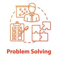 Problem solving concept icon. Planning, management. Way out of difficult situations. Decision making idea thin line illustration. Vector isolated outline RGB color drawing