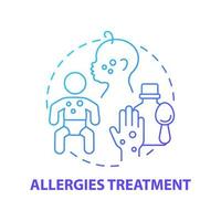 Allergies treatment blue gradient concept icon. Allergy reaction relief abstract idea thin line illustration. Take medication. Doctor checkup. Vector isolated outline color drawing