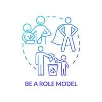 Role model blue gradient concept icon. Parent is example for kid abstract idea thin line illustration. Parental influence. Baby mental health. Vector isolated outline color drawing