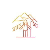 Trekking in Nepal gradient linear vector icon