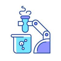 Robotic lab assistance RGB color icon vector