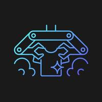 Laundry robot gradient vector icon for dark theme