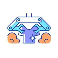 Laundry robot RGB color icon vector