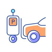 Parking robot RGB color icon vector