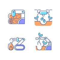 Automation for wellbeing RGB color icons set vector