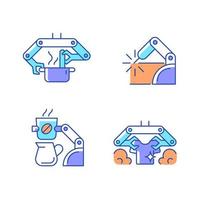 Automated mechanical devices RGB color icons set vector