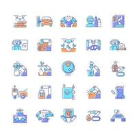 Automation RGB color icons set vector