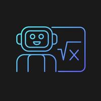 Robotics in education gradient vector icon for dark theme