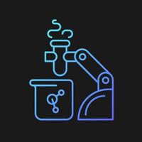 Robotic lab assistance gradient vector icon for dark theme