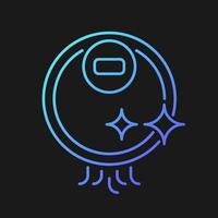 Cleaning robots gradient vector icon for dark theme