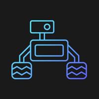 Space exploration robot gradient vector icon for dark theme